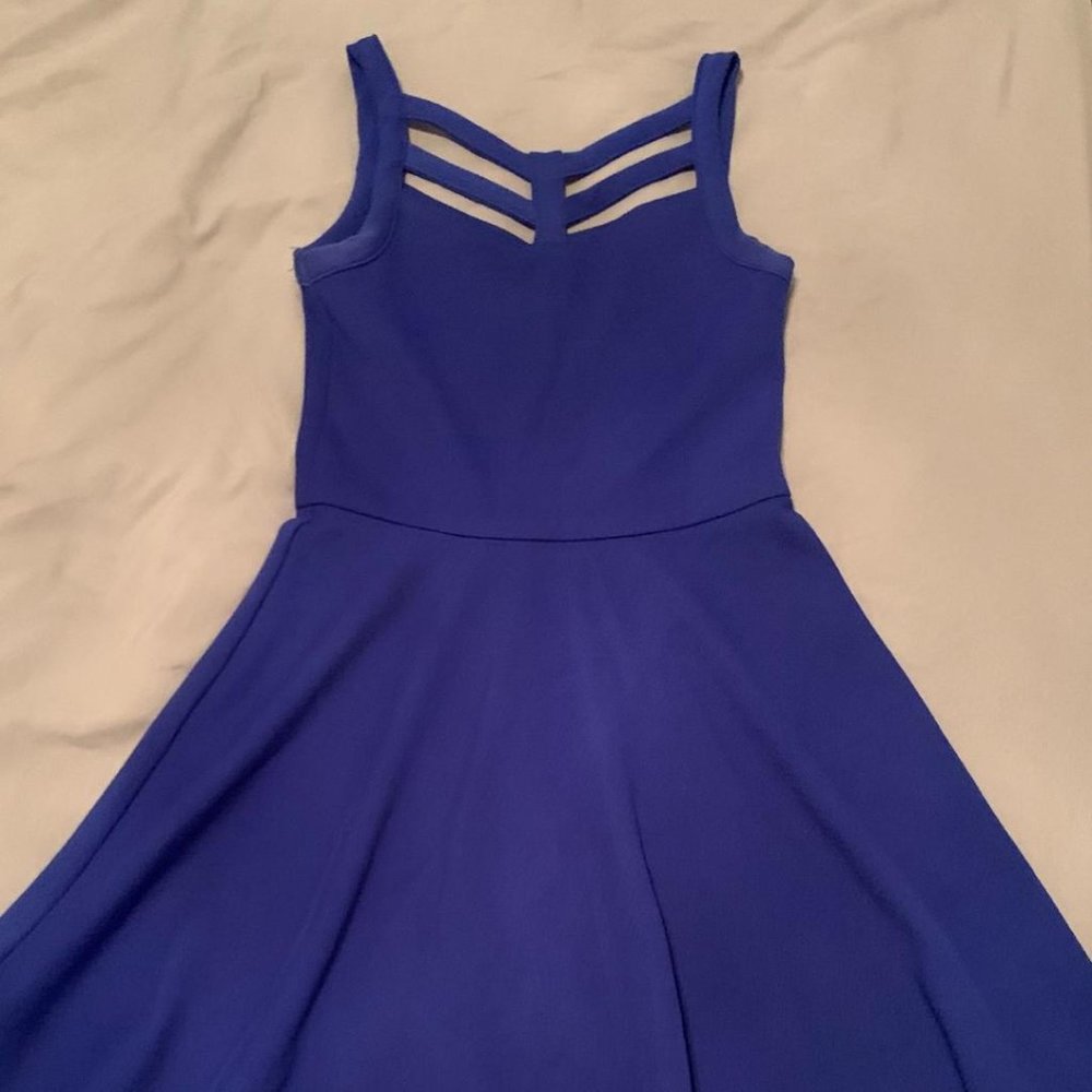 GIRLS SALLY MILLER COUTURE ROYAL BLUE DRESS SZ 7/8